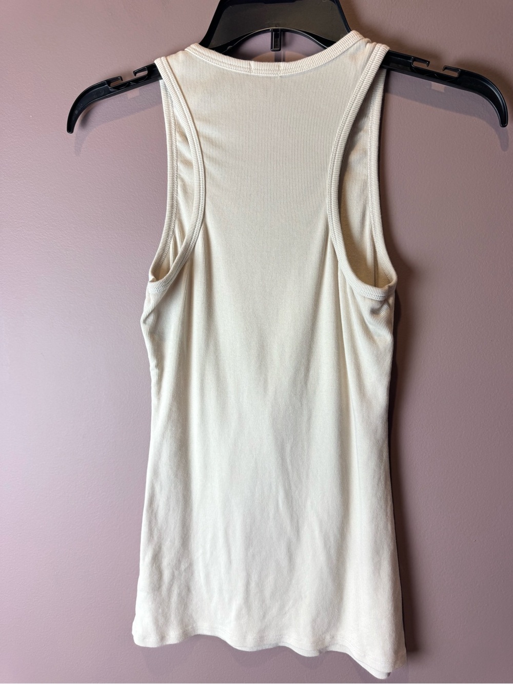 PJ Harlow Cream Ribbed Racerback Tank Top M - Picture 5 of 9